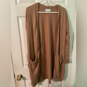 Long open cardigan sweater